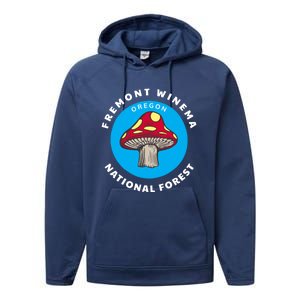 Fremont Winema National Forest Oregon Or Mushroom Vacation Great Gift Performance Fleece Hoodie