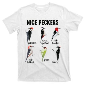 Funny Woodpecker Nice Peckers Bird Watching T-Shirt