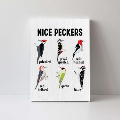 Funny Woodpecker Nice Peckers Bird Watching Canvas