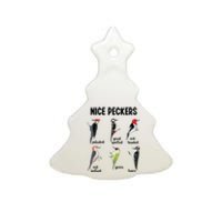 Funny Woodpecker Nice Peckers Bird Watching Ceramic Tree Ornament