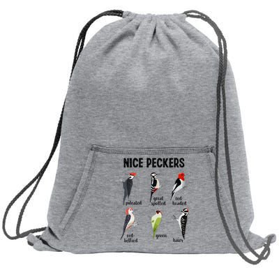 Funny Woodpecker Nice Peckers Bird Watching Sweatshirt Cinch Pack Bag