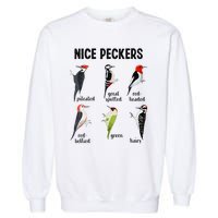 Funny Woodpecker Nice Peckers Bird Watching Garment-Dyed Sweatshirt