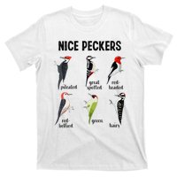 Funny Woodpecker Nice Peckers Bird Watching T-Shirt