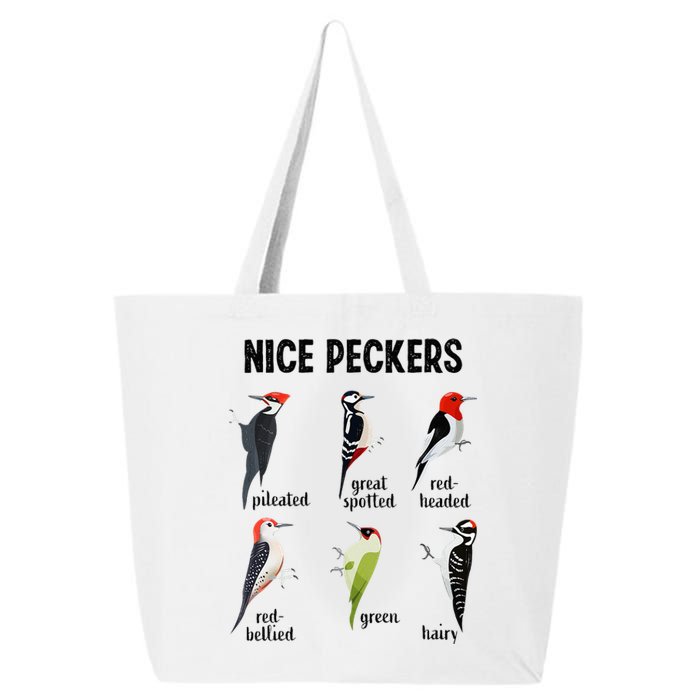 Funny Woodpecker Nice Peckers Bird Watching 25L Jumbo Tote