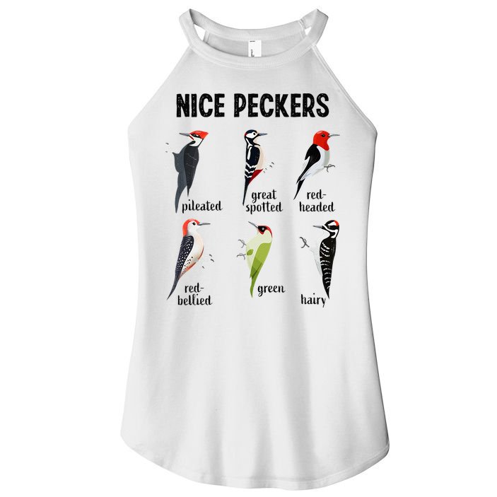 Funny Woodpecker Nice Peckers Bird Watching Women's Perfect Tri Rocker Tank