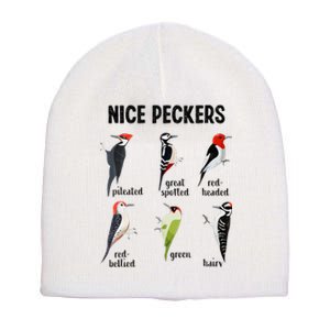 Funny Woodpecker Nice Peckers Bird Watching Short Acrylic Beanie