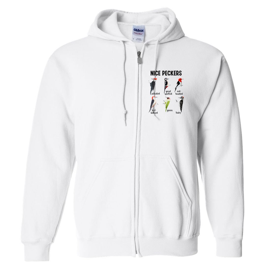 Funny Woodpecker Nice Peckers Bird Watching Full Zip Hoodie