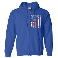 Fire Wife Nurse Life Firefighter Wife Nurse Gift Full Zip Hoodie