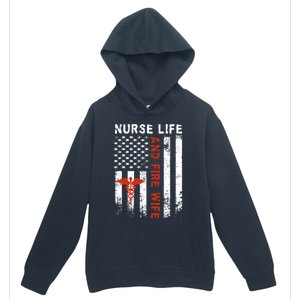 Fire Wife Nurse Life Firefighter Wife Nurse Gift Urban Pullover Hoodie