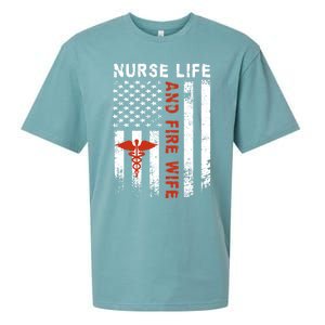 Fire Wife Nurse Life Firefighter Wife Nurse Gift Sueded Cloud Jersey T-Shirt