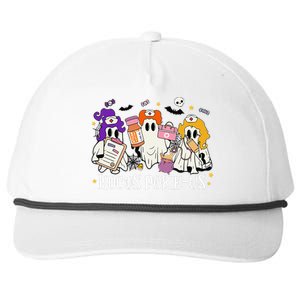 Funny Witches Nurse Spooky Nurse Costume Halloween Nursing Gift Snapback Five-Panel Rope Hat