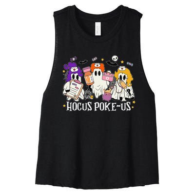 Funny Witches Nurse Spooky Nurse Costume Halloween Nursing Gift Women's Racerback Cropped Tank