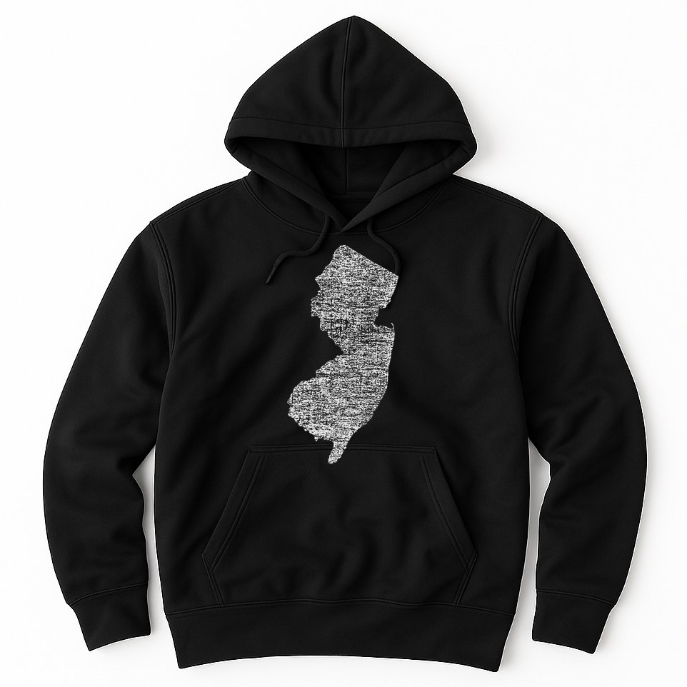 Faded White New Jersey State Hoodie