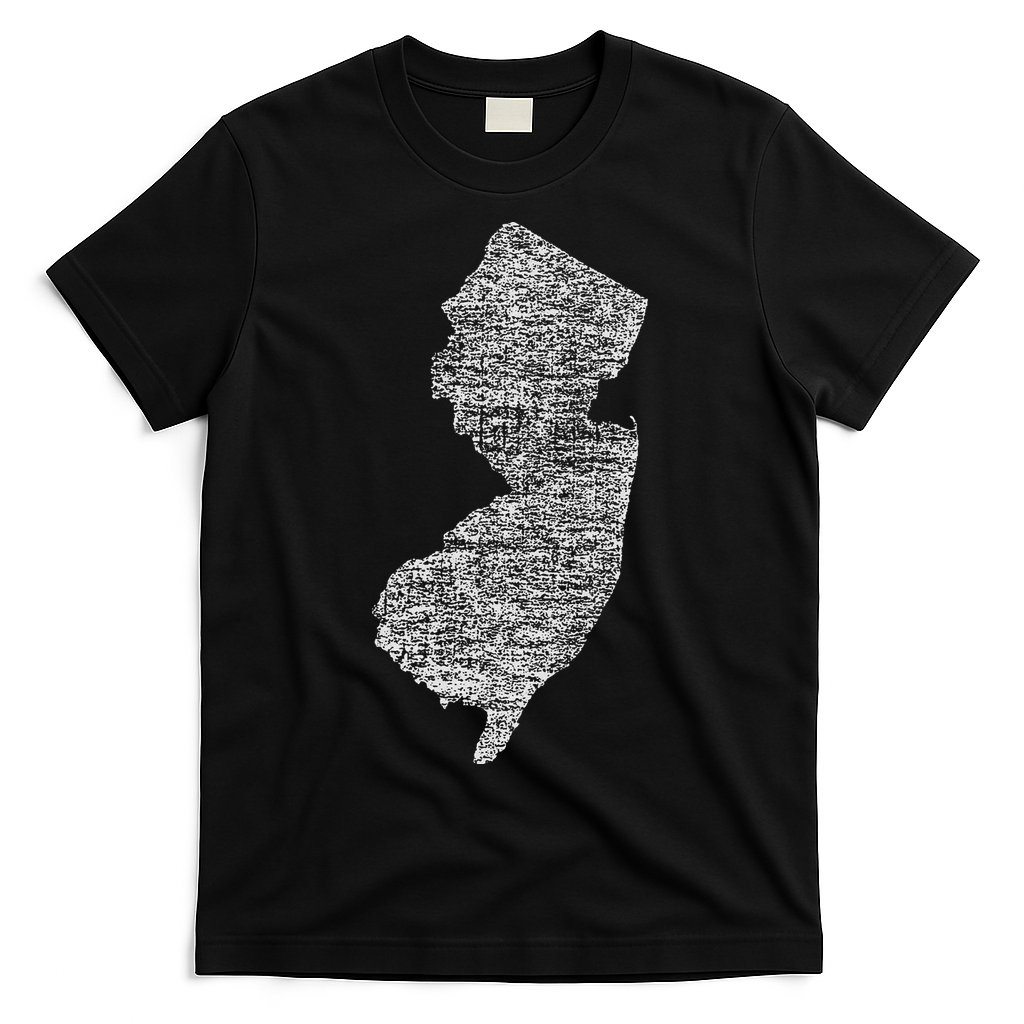 Faded White New Jersey State T-Shirt
