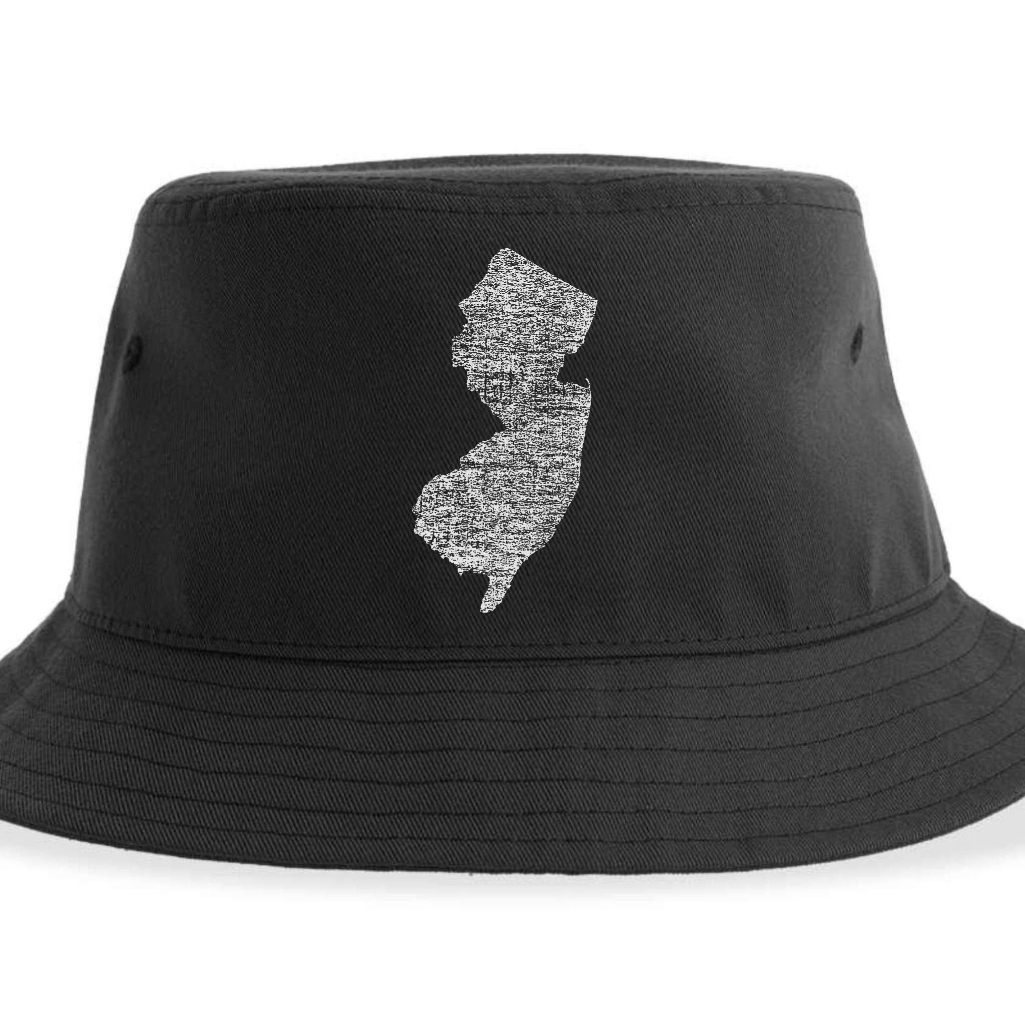 Faded White New Jersey State Sustainable Bucket Hat