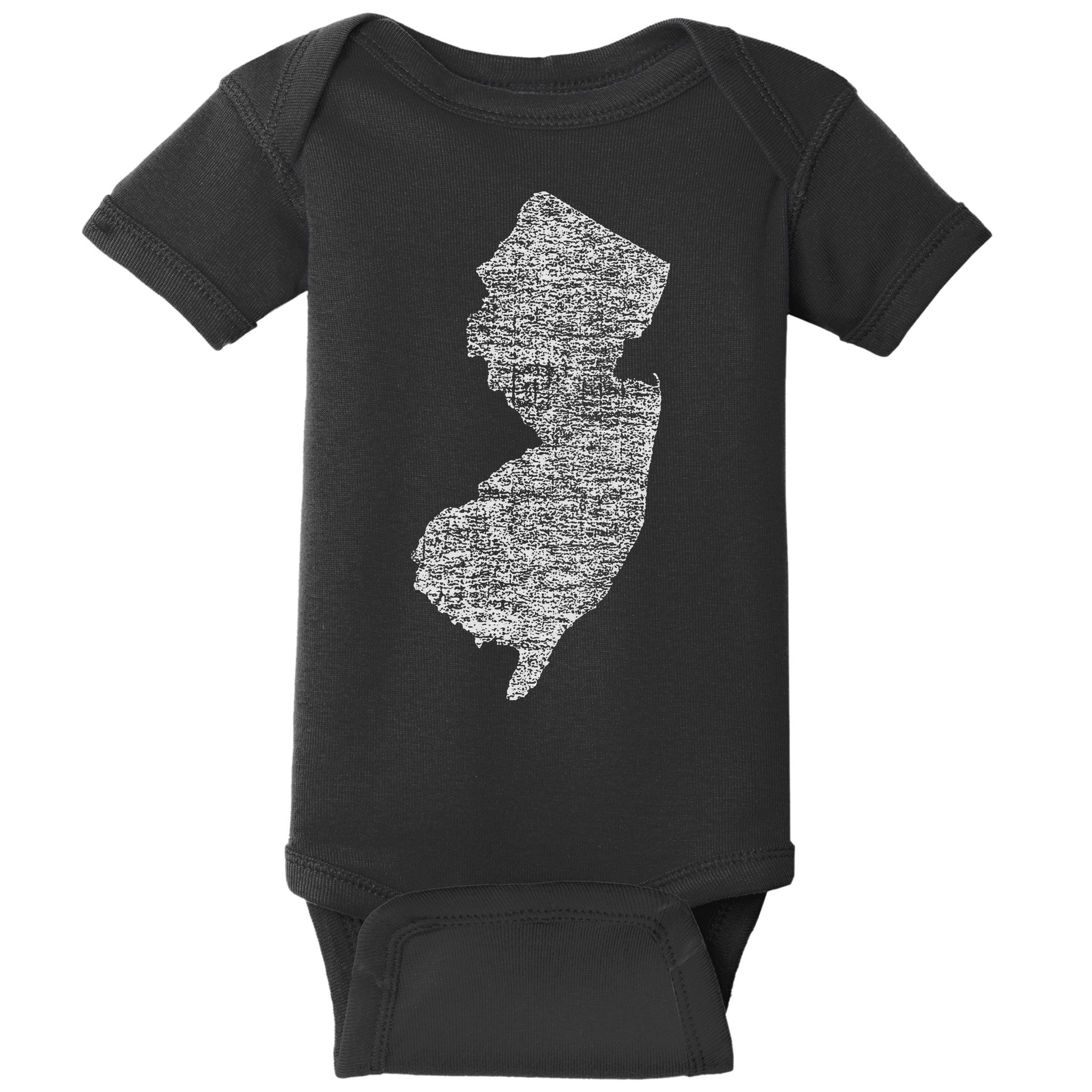 Faded White New Jersey State Baby Bodysuit