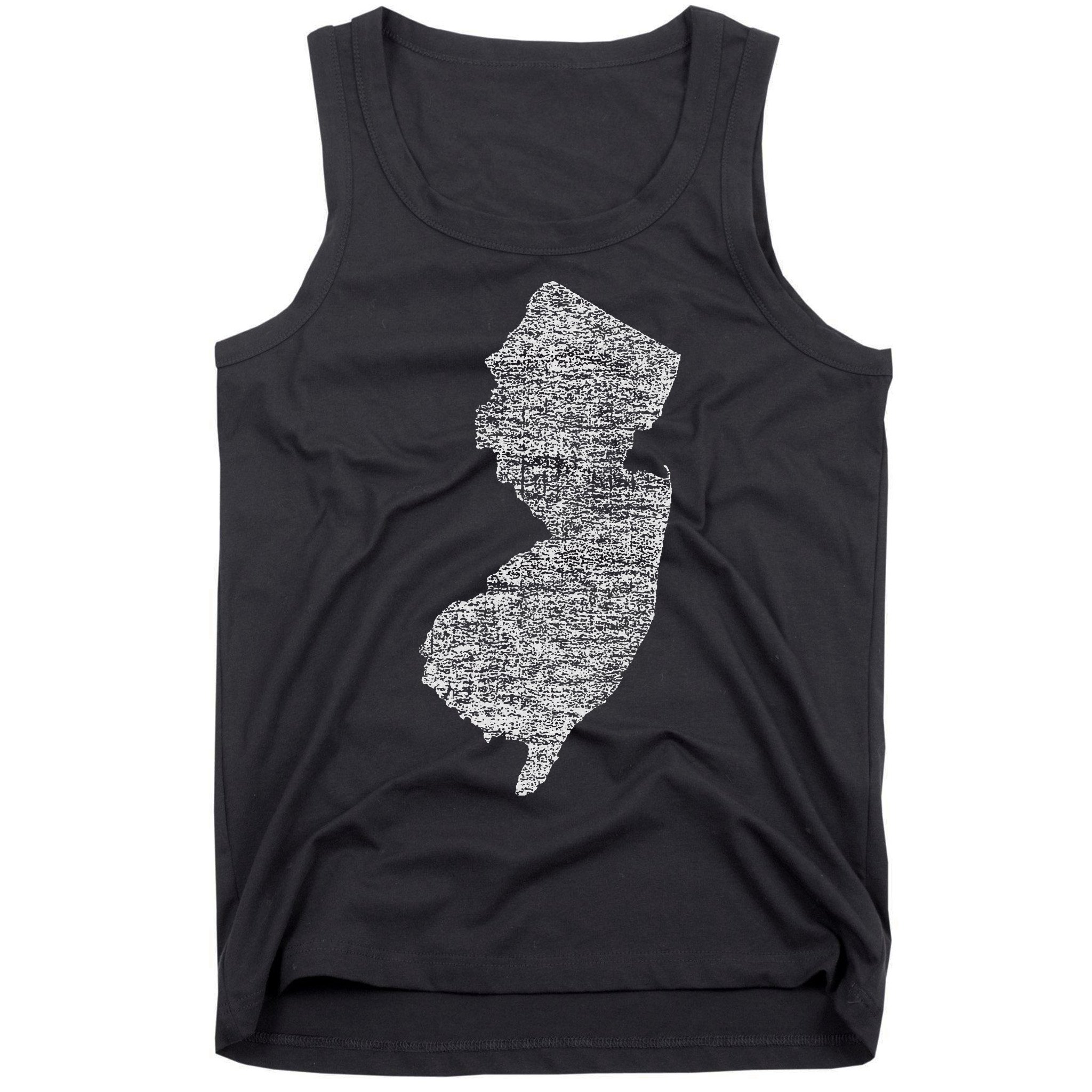 Faded White New Jersey State Tank Top