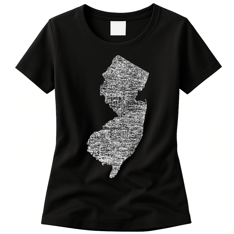 Faded White New Jersey State Womens T-Shirt