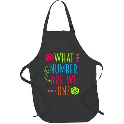 Funny What Number Are We On Bunco Dice Game Night Player Full-Length Apron With Pockets