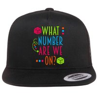 Funny What Number Are We On Bunco Dice Game Night Player Flat Bill Trucker Hat