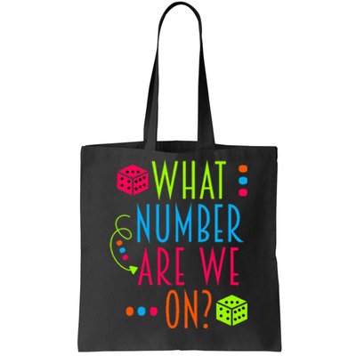 Funny What Number Are We On Bunco Dice Game Night Player Tote Bag