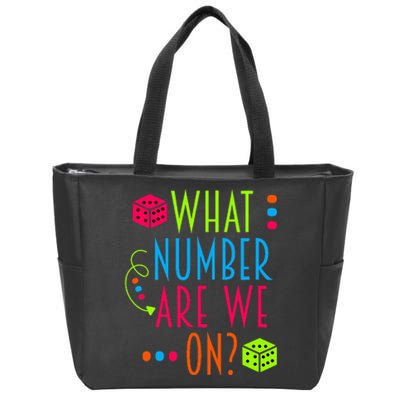 Funny What Number Are We On Bunco Dice Game Night Player Zip Tote Bag