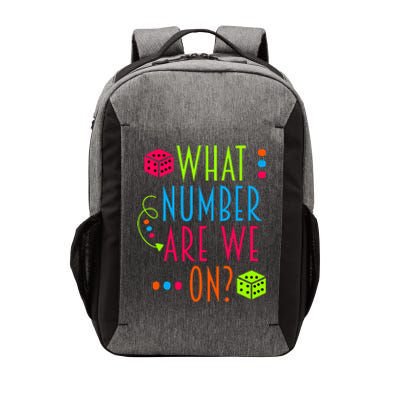 Funny What Number Are We On Bunco Dice Game Night Player Vector Backpack