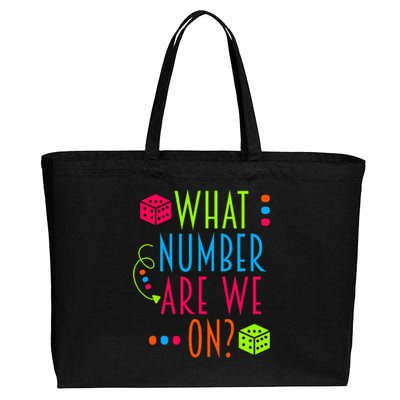 Funny What Number Are We On Bunco Dice Game Night Player Cotton Canvas Jumbo Tote