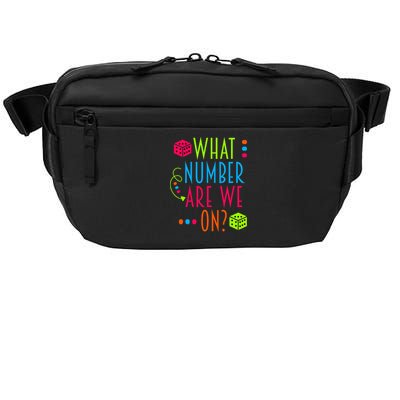 Funny What Number Are We On Bunco Dice Game Night Player Crossbody Pack