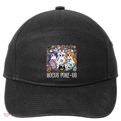 Funny Witches Nurse Spooky Nurse Witch Halloween Nursing Pun 7-Panel Snapback Hat