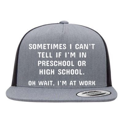 Funny Work Office Workplace Flat Bill Trucker Hat