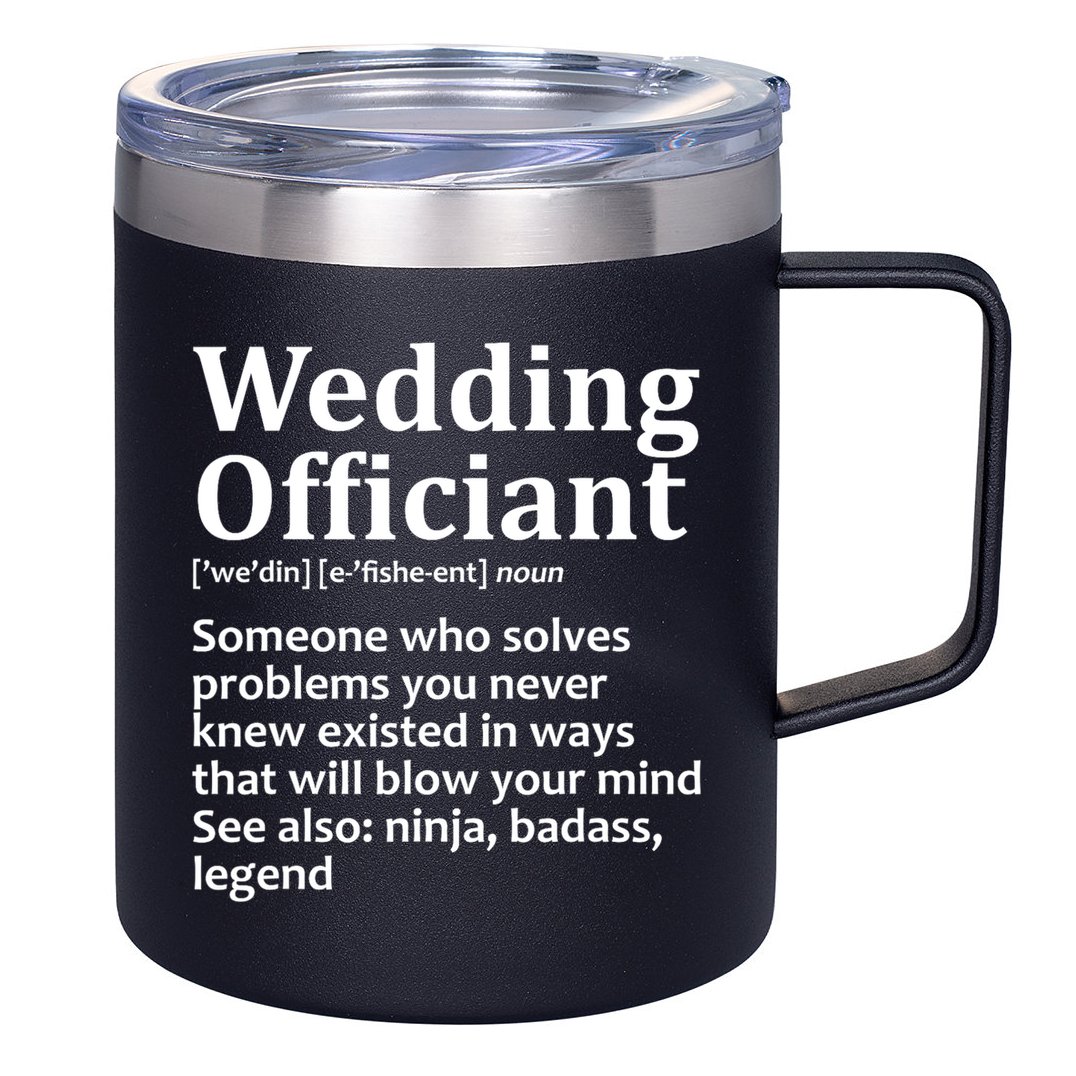Funny Wedding Officiant Art For Women Marriage 12oz Stainless Steel Coffee Mug