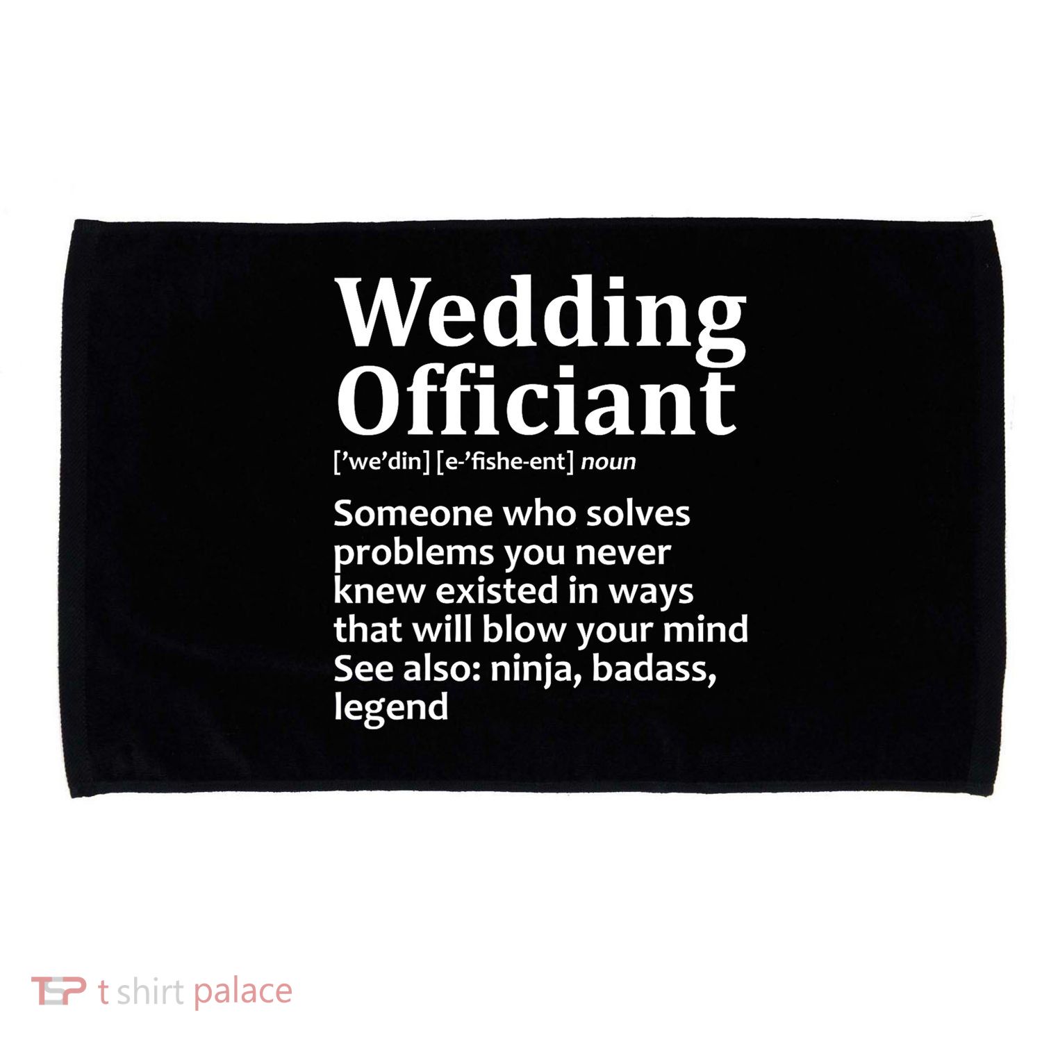 Funny Wedding Officiant Art For Women Marriage Microfiber Hand Towel