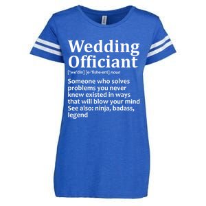 Funny Wedding Officiant Art For Women Marriage Enza Ladies Jersey Football T-Shirt