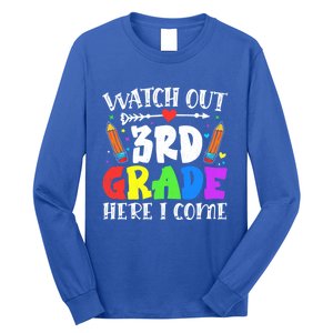 Funny Watch Out 3Rd Grade Here I Come Back To School Great Gift Long Sleeve Shirt