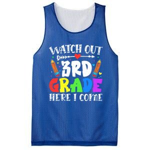 Funny Watch Out 3Rd Grade Here I Come Back To School Great Gift Mesh Reversible Basketball Jersey Tank