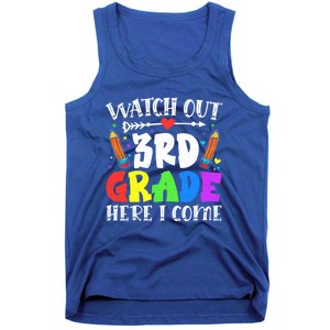 Funny Watch Out 3Rd Grade Here I Come Back To School Great Gift Tank Top