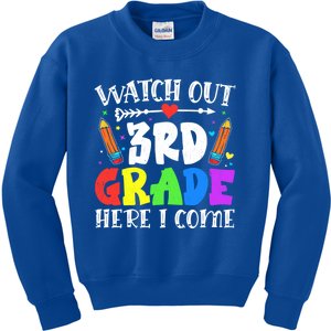 Funny Watch Out 3Rd Grade Here I Come Back To School Great Gift Kids Sweatshirt