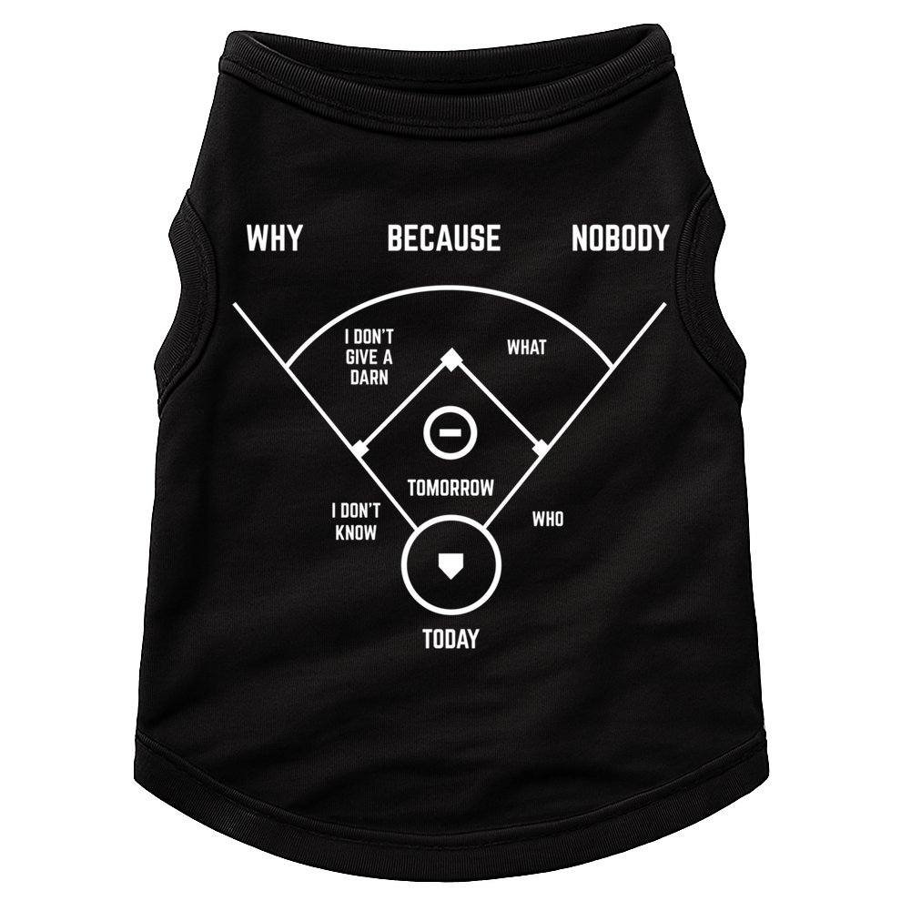 Funny Whos On First Baseball Vintage Joke Baseball Dad Gift Doggie Tank