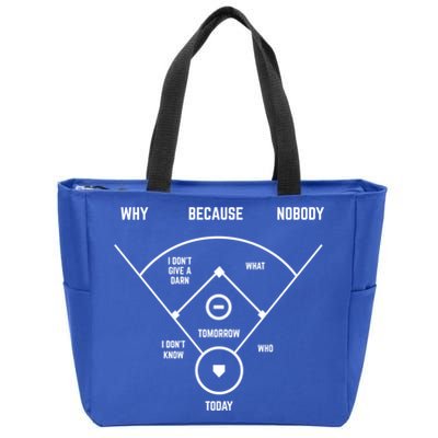 Funny Whos On First Baseball Vintage Joke Baseball Dad Gift Zip Tote Bag