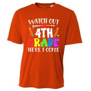 Funny Watch Out 4Th Grade Here I Come Back To School Funny Gift Cooling Performance Crew T-Shirt