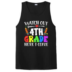 Funny Watch Out 4Th Grade Here I Come Back To School Funny Gift PosiCharge Competitor Tank