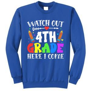 Funny Watch Out 4Th Grade Here I Come Back To School Funny Gift Sweatshirt