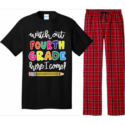 Funny Watch Out Fourth Grade Here I Come Back To School Gift Pajama Set