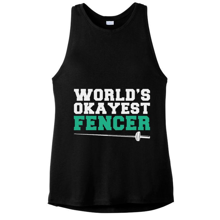 Fencing Worlds Okayest Fencer Ladies PosiCharge Tri-Blend Wicking Tank
