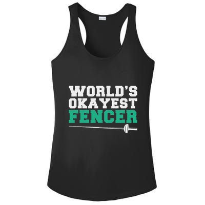 Fencing Worlds Okayest Fencer Ladies PosiCharge Competitor Racerback Tank