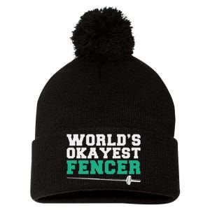 Fencing Worlds Okayest Fencer Pom Pom 12in Knit Beanie