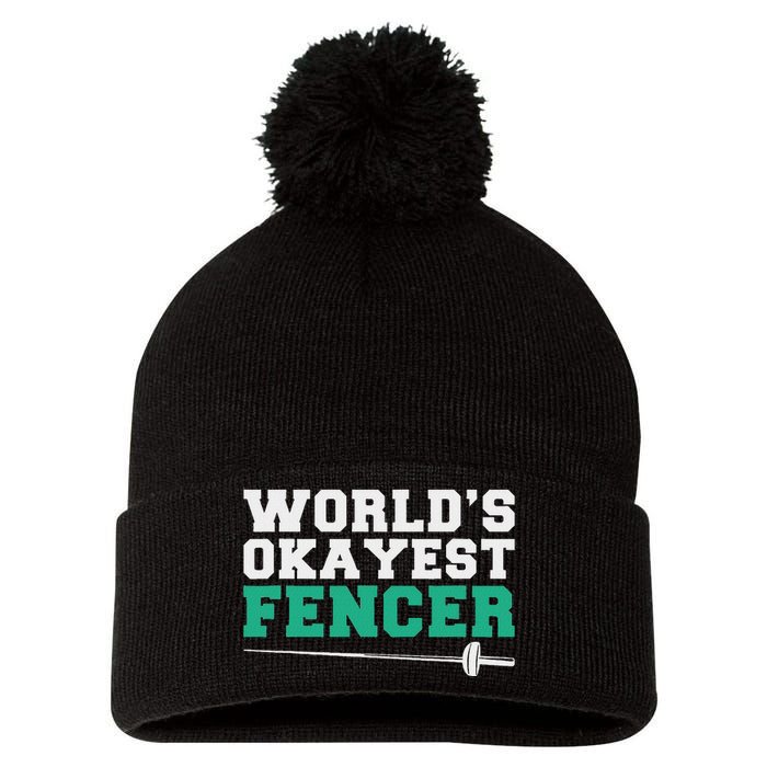 Fencing Worlds Okayest Fencer Pom Pom 12in Knit Beanie