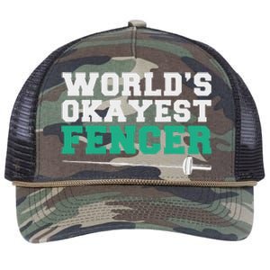 Fencing Worlds Okayest Fencer Retro Rope Trucker Hat Cap