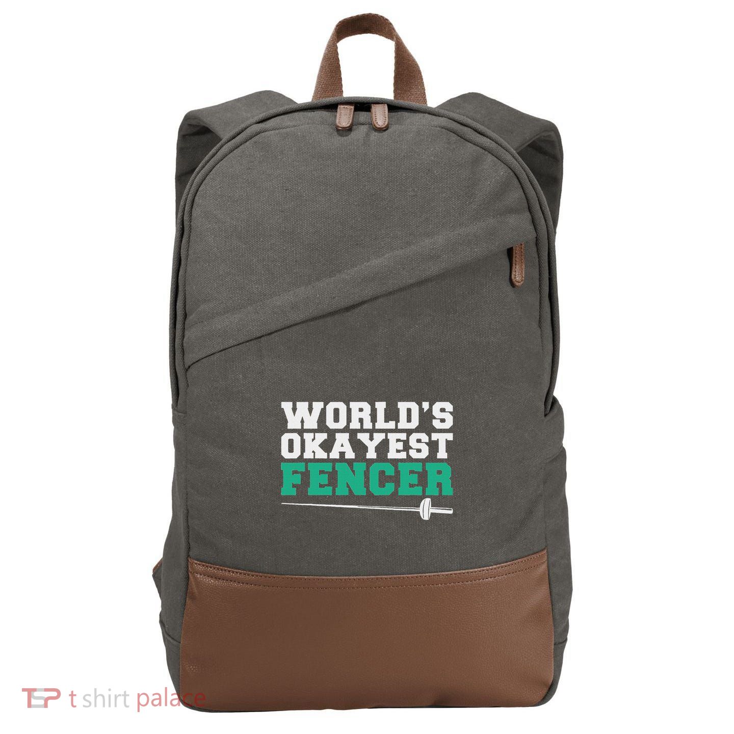 Fencing Worlds Okayest Fencer Cotton Canvas Backpack